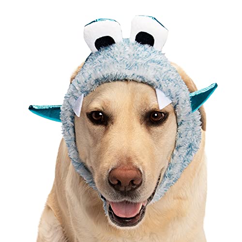 Furhaven LG-XL Hundehut Flex-Fit Blaues Monster zweifarbiges Kunstfell Halloween Kostüm, waschbar - Blau, Größe L bis XL von Furhaven