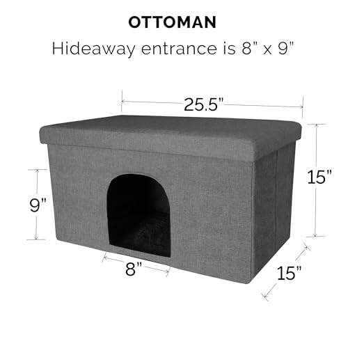 Furhaven Large Pet House Collapsible Ottoman-Footstool Condo Pet Bed - Stormy Gray, Large Furhaven Large Pet House Collapsible Ottoman-Footstool Condo Pet Bed - Stormy Gray, Large von Furhaven