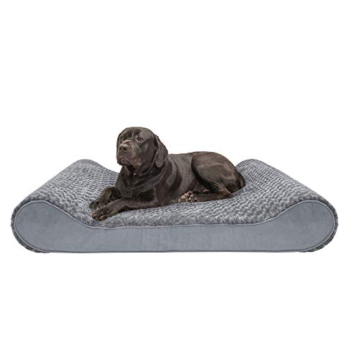Furhaven Memory Foam Hundebett für extra große Hunde mit abnehmbarem waschbarem Bezug, für Hunde bis zu 81,6 kg – Ultra Plüsch-Kunstfell & Wildleder Luxe Liege Konturmatratze – Grau, Riese/XXXL Furhaven Memory Foam Hundebett für extra große Hunde mit abnehmbarem waschbarem Bezug, für Hunde bis zu 81,6 kg – Ultra Plüsch-Kunstfell & Wildleder Luxe Liege Konturmatratze – Grau, Riese/XXXL von Furhaven