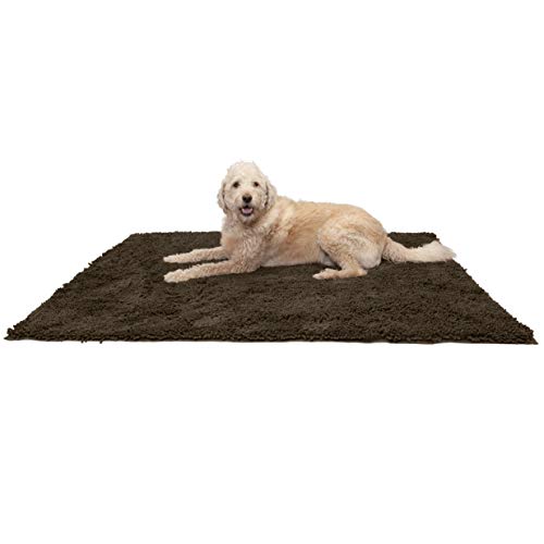 Furhaven Muddy Paws saugfähiges Chenille-Badetuch & Haustierteppich, schlammig (braun), Jumbo Plus von Furhaven