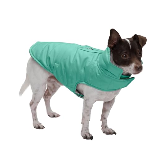Furhaven Pet Apparel für Hunde und Welpen, wasserabweisend, wendbar, reflektierend, Puffer Jacke, Weste, Hundemantel, waschbar, Mint, XS von Furhaven