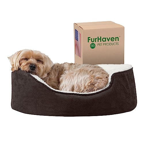 Furhaven Pet Nap Pet Bett Orthopädische Oval gewelltes Liege Hundebett oder Katzenbett von Furhaven