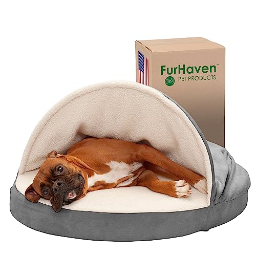 Furhaven Rundes Hundebett aus Memory-Schaum für große und mittelgroße Hunde mit abnehmbarem, waschbarem Bezug, für Hunde bis zu 22,7 kg, Sherpa und Wildleder, Grau, 89 cm Furhaven Rundes Hundebett aus Memory-Schaum für große und mittelgroße Hunde mit abnehmbarem, waschbarem Bezug, für Hunde bis zu 22,7 kg, Sherpa und Wildleder, Grau, 89 cm von Furhaven