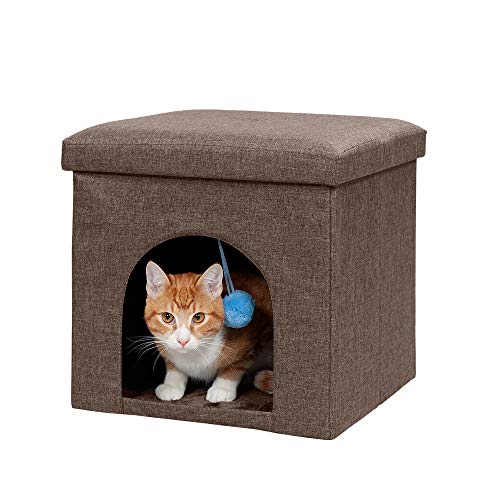 Furhaven Small Pet House Collapsible Ottoman-Footstool Condo Pet Bed - Coconut Brown, Small Furhaven Small Pet House Collapsible Ottoman-Footstool Condo Pet Bed - Coconut Brown, Small von Furhaven