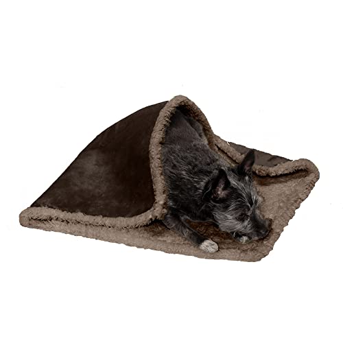 Furhaven Small Waterproof & Self-Warming Soft-Edged Terry & Sherpa Dog Blanket, Washable - Espresso, Small von Furhaven