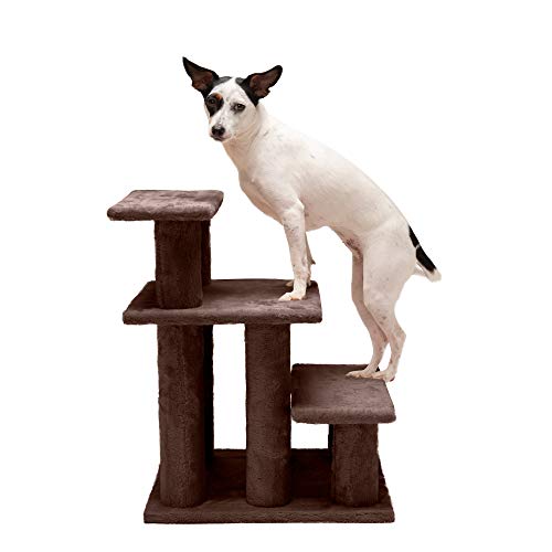 Furhaven Steady Paws Multi-Step Pet Stairs for High Beds & Sofas - Brown, 3-Step von Furhaven