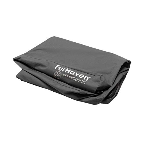 Furhaven Wasserabweisender Ersatzbezug für Hundebett, für drinnen und draußen, Logo-Druck, Steingrau, Größe L Furhaven Wasserabweisender Ersatzbezug für Hundebett, für drinnen und draußen, Logo-Druck, Steingrau, Größe L von Furhaven