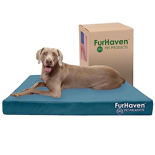 Furhaven Wasserabweisendes kühlendes Gel-Hundebett für große Hunde, Deep Lagune, Jumbo Plus/XXL, 134 cm L x 101,6 cm B x 12,7 cm T von Furhaven