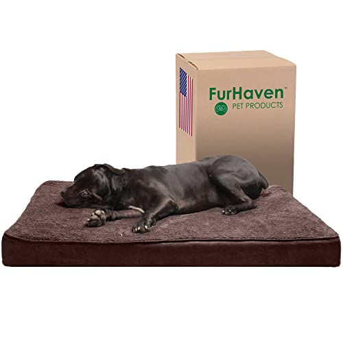 Furhaven XXL Orthopedic Dog Bed Terry & Suede Mattress w/Removable Washable Cover - Espresso, Jumbo Plus (XX-Large) von Furhaven