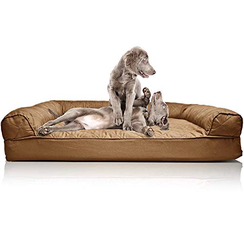 Furhaven XL Orthopedic Dog Bed Quilted Sofa-Style w/Removable Washable Cover - Toasted Brown, Jumbo (X-Large) von Furhaven