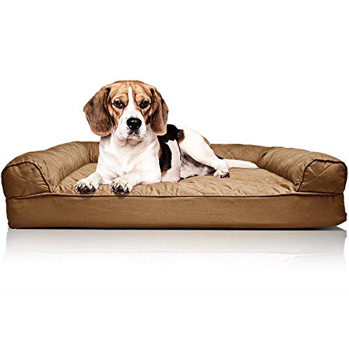 Furhaven Medium Orthopedic Dog Bed Quilted Sofa-Style w/Removable Washable Cover - Toasted Brown, Medium von Furhaven