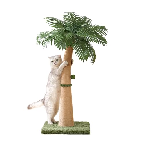 Furlogy Kratzbaum 102 cm hoch für Katzen – Kratzsäule mit gebogener Form, 3 interaktiven Bällen & Sisalseil, für Wohnungskatzen, flexibel kombinierbar Scratch (Stil A) von Furlogy