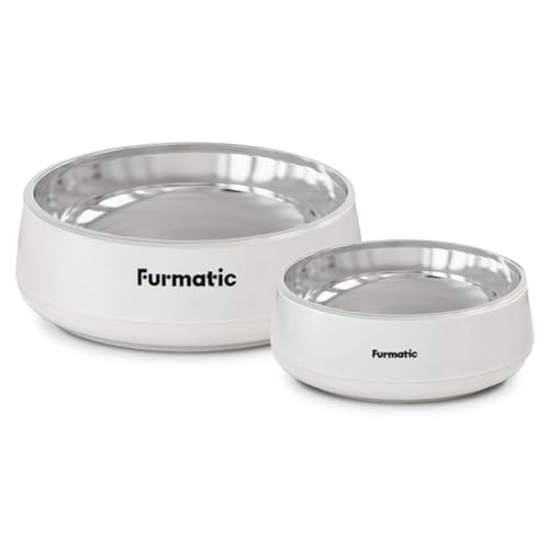 Furmatic Edelstahlnäpfe für Hunde und Katzen, rutschfest, Metall-Haustiernapf für Futter und Wasser, doppelwandig isoliert, rostfrei, spülmaschinenfest (klein) von Furmatic