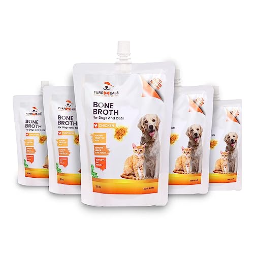FurrMeals Ready to Serve Chicken Bone Broth | Gravy/Wet Dog Food | Treat for Dogs and Cats | 300ml x Pack of 5 | Joint Health Natural Supplement von FurrMeals