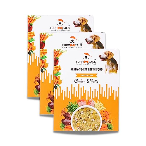 FurrMeals Wet Dog Food | Chicken and Pasta | Pack of 3 x 200gm | All Breed | Gluten Free | Preservative Free | Ready-to-Eat Fresh Dog Food von FurrMeals