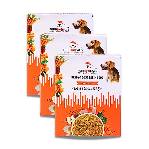 FurrMeals Wet Dog Food | Herbed Chicken and Rice | Pack of 3 x 200gm | All Breed | Gluten Free | Preservative Free | Ready-to-Eat Fresh Dog Food von FurrMeals