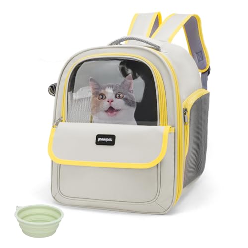 Katzenrucksack für Reisen & Wandern – Großer Platz, langlebig & atmungsaktiv Haustier-Tragetasche für Katzen & kleine Hunde – Anti-Kratzen, ausbruchsicheres Design (Gelb, groß) von FurrPhunny