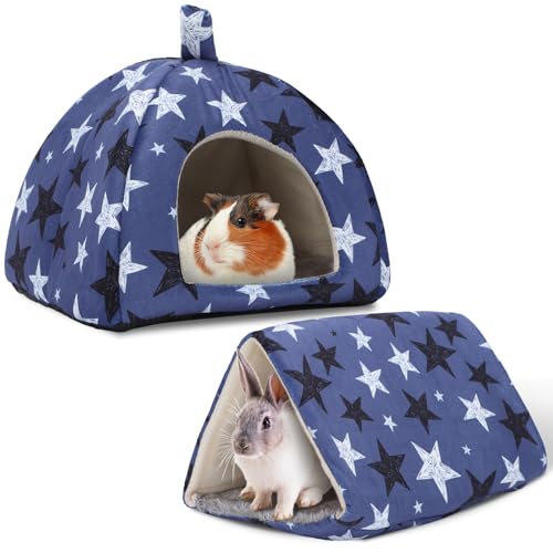 FurrTales Meerschweinchen-Versteck Kaninchenbett mit Tunnel, gemütliches Meerschweinchen-Spielzeug für Hamster, Kaninchen, Frettchen und Kleintiere, 2 Stück von FurrTales