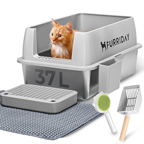 Furriday Geschlossene Katzentoilette aus Edelstahl mit Deckel Furriday Geschlossene Katzentoilette aus Edelstahl mit Deckel von Furriday