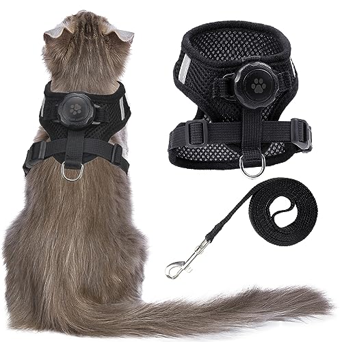 AirTag Katzengeschirr und Leine zum Spazierengehen, integrierte Katzenweste mit 100% wasserdichtem Airtag-Halter, ausbruchsicher, reflektierend, verstellbar, mit Apple Air-Tag-Hülle für Katzen, AirTag Katzengeschirr und Leine zum Spazierengehen, integrierte Katzenweste mit 100% wasserdichtem Airtag-Halter, ausbruchsicher, reflektierend, verstellbar, mit Apple Air-Tag-Hülle für Katzen, von Furrigo