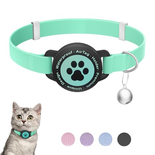 Airtag Katzenhalsband, dehnbares Kätzchenhalsband mit Apple Air-Tag-Halter, leicht und bequem, ultra-elastische GPS-Katzenhalsbänder für Katzen Kätzchen und Welpen, 19,1-32,10 cm Airtag Katzenhalsband, dehnbares Kätzchenhalsband mit Apple Air-Tag-Halter, leicht und bequem, ultra-elastische GPS-Katzenhalsbänder für Katzen Kätzchen und Welpen, 19,1-32,10 cm von Furrigo