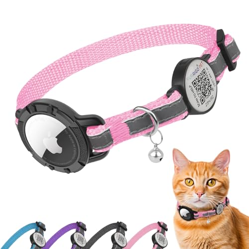 Airtag Katzenhalsband mit QR-Code-Namensschild, reflektierendes Katzenhalsband mit Glöckchen, personalisierbar, ultra-langlebig, verstellbar, Schnellverschluss, passend für kleine und große Katzen Airtag Katzenhalsband mit QR-Code-Namensschild, reflektierendes Katzenhalsband mit Glöckchen, personalisierbar, ultra-langlebig, verstellbar, Schnellverschluss, passend für kleine und große Katzen von Furrigo