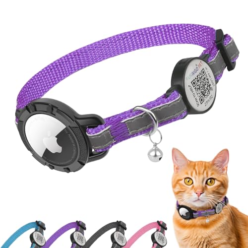 Airtag Katzenhalsband mit QR-Code-Namensschild, reflektierendes Katzenhalsband, Airtag-Halter mit Glöckchen, personalisierbar, ultra-langlebig, verstellbar, Schnellverschluss, passend für kleine und Airtag Katzenhalsband mit QR-Code-Namensschild, reflektierendes Katzenhalsband, Airtag-Halter mit Glöckchen, personalisierbar, ultra-langlebig, verstellbar, Schnellverschluss, passend für kleine und von Furrigo
