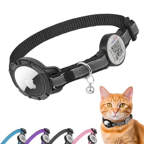 Airtag Katzenhalsband mit QR-Code-Namensschild, reflektierendes Katzenhalsband, Airtag-Halter mit Glöckchen, personalisierbar, ultra-langlebig, verstellbar, Schnellverschluss, passend für kleine und Airtag Katzenhalsband mit QR-Code-Namensschild, reflektierendes Katzenhalsband, Airtag-Halter mit Glöckchen, personalisierbar, ultra-langlebig, verstellbar, Schnellverschluss, passend für kleine und von Furrigo