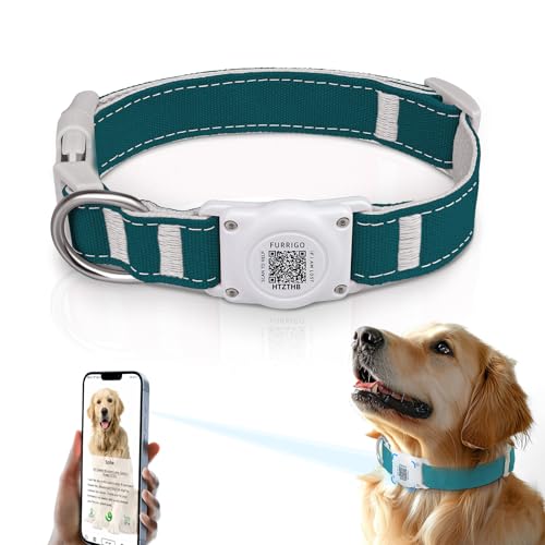 Furrigo Airtag Hundehalsband, IP68 wasserdicht, integrierte Airtag-Halterung, QR-Code für Online-Profil, strapazierfähiger Baumwollhanf, passend für mittelgroße Hunde, Aquamarin Furrigo Airtag Hundehalsband, IP68 wasserdicht, integrierte Airtag-Halterung, QR-Code für Online-Profil, strapazierfähiger Baumwollhanf, passend für mittelgroße Hunde, Aquamarin von Furrigo