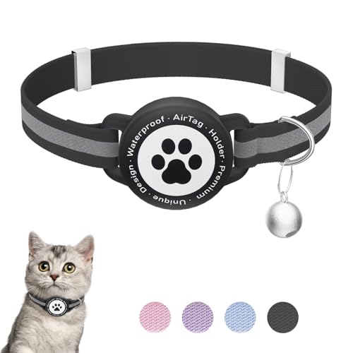 Reflektierendes Airtag-Katzenhalsband, dehnbares Kätzchenhalsband mit Apple Air-Tag-Halter, leicht und bequem, ultraelastisches GPS-Katzenhalsband für Katzen, Kätzchen und Welpen, 19,1-32,5 cm Reflektierendes Airtag-Katzenhalsband, dehnbares Kätzchenhalsband mit Apple Air-Tag-Halter, leicht und bequem, ultraelastisches GPS-Katzenhalsband für Katzen, Kätzchen und Welpen, 19,1-32,5 cm von Furrigo