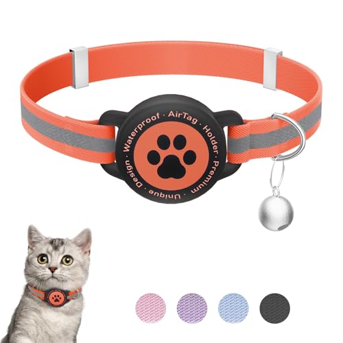 Reflektierendes Airtag-Katzenhalsband, dehnbares Kätzchenhalsband mit Apple Air-Tag-Halter, leicht und bequem, ultraelastisches GPS-Katzenhalsband für Katzen, Kätzchen und Welpen, 19,1-32,5 cm Reflektierendes Airtag-Katzenhalsband, dehnbares Kätzchenhalsband mit Apple Air-Tag-Halter, leicht und bequem, ultraelastisches GPS-Katzenhalsband für Katzen, Kätzchen und Welpen, 19,1-32,5 cm von Furrigo