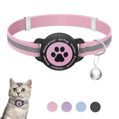 Reflektierendes Airtag-Katzenhalsband, dehnbares Kätzchenhalsband mit Apple Air-Tag-Halter, leicht und bequem, ultraelastisches GPS-Katzenhalsband für Katzen, Kätzchen und Welpen, 19,1-32,5 cm Reflektierendes Airtag-Katzenhalsband, dehnbares Kätzchenhalsband mit Apple Air-Tag-Halter, leicht und bequem, ultraelastisches GPS-Katzenhalsband für Katzen, Kätzchen und Welpen, 19,1-32,5 cm von Furrigo