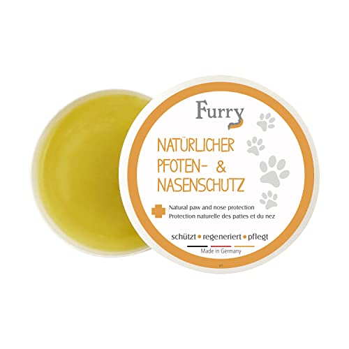 Furry natürlicher Pfotenbalsam & Nasenbalsam, 120ml, Hund & Katze, Made in Germany, Pfotenschutz für alle Jahreszeiten, mit Bienenwachs, Kokosöl, Hanföl, Ringelblumenöl, Pfotenschutz von Furry