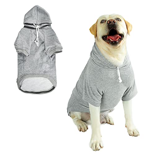 Furryilla Haustier Kleidung für Hund, Hund Hoodies Sweatshirt mit Leine Loch für mittlere große Hunde（Grau-2XL） von Furryilla