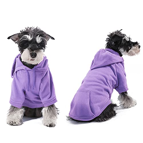 Furryilla Haustierkleidung für Hunde, Hunde-Hoodies-Sweatshirt mit Kapuze und Taschen für kleine Hunde (lila Hunde-Kapuzenpullover, XS) von Furryilla