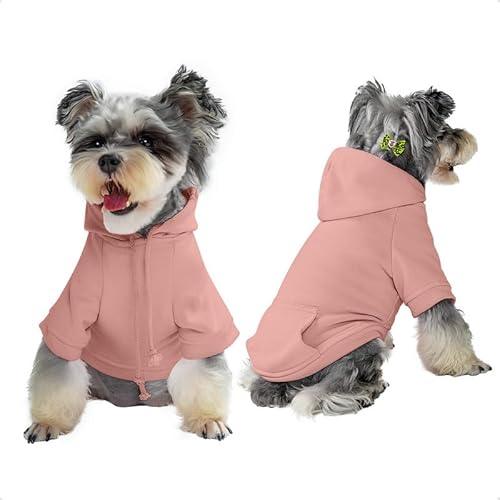 Furryilla Haustierkleidung für Hunde, Hunde-Kapuzenpullover mit Kapuze und Taschen für kleine Hunde (Rosen-Hunde-Kapuzenpullover, Größe L) von Furryilla