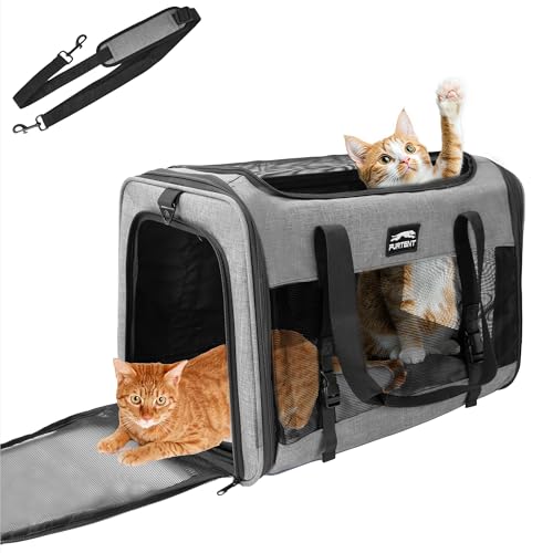 Furtent Hundetragetasche für zwei Katzen mit weichen Seiten, bis zu 11,3 kg, tragbare Netz-Reisetasche für mittelgroße Welpen, große Katzen, zusammenklappbare Welpenbox, Zuhause, Outdoor, 50,8 x 33 x Furtent Hundetragetasche für zwei Katzen mit weichen Seiten, bis zu 11,3 kg, tragbare Netz-Reisetasche für mittelgroße Welpen, große Katzen, zusammenklappbare Welpenbox, Zuhause, Outdoor, 50,8 x 33 x von Furtent
