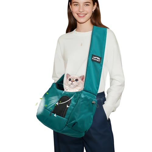 Hundetragetasche für kleine Haustiere, freihändige Katzentragetasche bis zu 4 kg, Katzentragetasche mit Sicherheitsgurt und Taschen, ideal für Reisen und den täglichen Gebrauch, Pfauenblau Hundetragetasche für kleine Haustiere, freihändige Katzentragetasche bis zu 4 kg, Katzentragetasche mit Sicherheitsgurt und Taschen, ideal für Reisen und den täglichen Gebrauch, Pfauenblau von Furtent