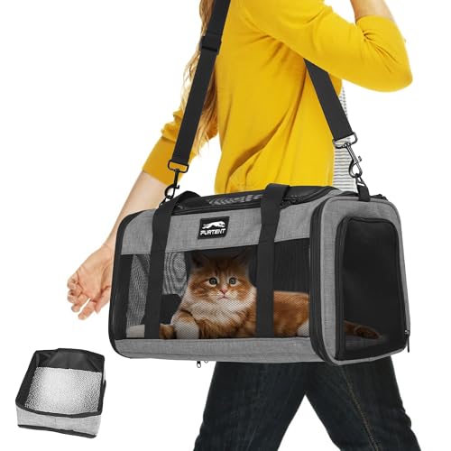 TSA Katzentragetasche mit faltbarer Katzentoilette für Kätzchen und kleine Hunde, passend für Haustiere bis zu 6,8 kg, Tier, Kaninchen, Welpen, weiche Haustiertragetasche, tragbar, von TSA Katzentragetasche mit faltbarer Katzentoilette für Kätzchen und kleine Hunde, passend für Haustiere bis zu 6,8 kg, Tier, Kaninchen, Welpen, weiche Haustiertragetasche, tragbar, von von Furtent