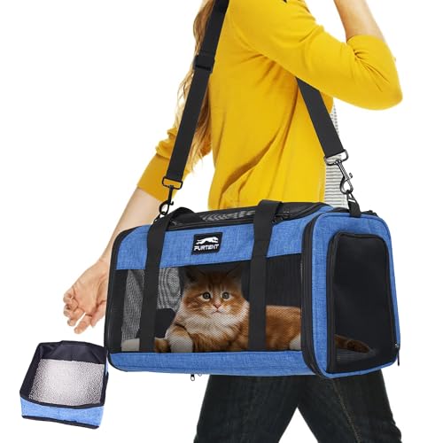 TSA Transportbox für kleine Katzen, Welpen, Katzen, Hunde, passend für Haustiere bis zu 6,8 kg, weiche Seite, faltbar, ideal für Reisen, Autofahrten und Tierarztbesuche, Dunkelblau TSA Transportbox für kleine Katzen, Welpen, Katzen, Hunde, passend für Haustiere bis zu 6,8 kg, weiche Seite, faltbar, ideal für Reisen, Autofahrten und Tierarztbesuche, Dunkelblau von Furtent