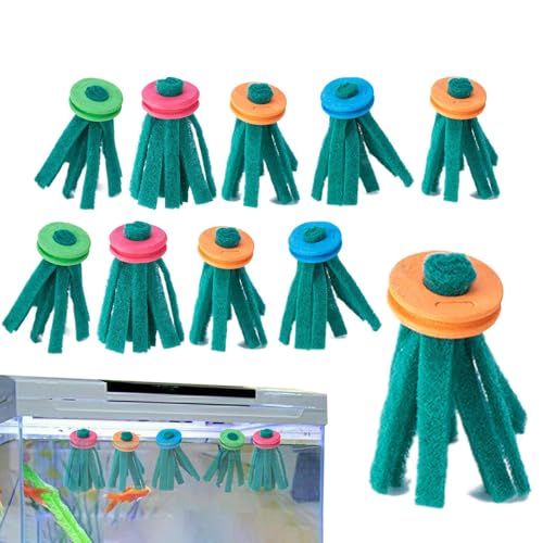 Furtryvl Laich-Mops für Fische – schwimmende Fischzucht-Mopps, wiederverwendbares schwimmendes Werkzeug-Set mit Schaumstoffring für Wasserbecken, Amphibien, , Regenbogenfische, Schnecken von Furtryvl
