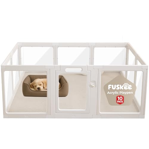 Laufstall aus transparentem Acryl – ausbruchsicheres Haustiergehege, Welpen-Halfstall, Kaninchenstall, Hamsterkäfig & Hundegehege – waschbar, werkzeuglose Montage, sichere Tür – Welpengehege für den Laufstall aus transparentem Acryl – ausbruchsicheres Haustiergehege, Welpen-Halfstall, Kaninchenstall, Hamsterkäfig & Hundegehege – waschbar, werkzeuglose Montage, sichere Tür – Welpengehege für den von Fuskee