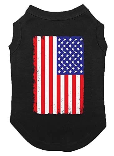 Futmtu Hunde-Shirt mit amerikanischer Flagge, Eis am Stiel 4. Juli, lustiges Grafik-Welpenkleidung, Hunde-T-Shirt (Größe M, Schwarz-3) von Futmtu
