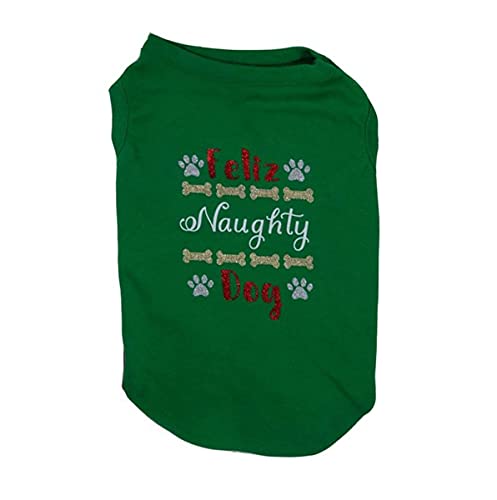 Futmtu Merry Christmas Hunde-Shirts, niedliche Hundekleidung, bedrucktes Welpen-Shirt, Haustier-T-Shirt für kleine und große Hunde, Weihnachtsgeschenk für Hund und Katze (Grün, X-Small) von Futmtu