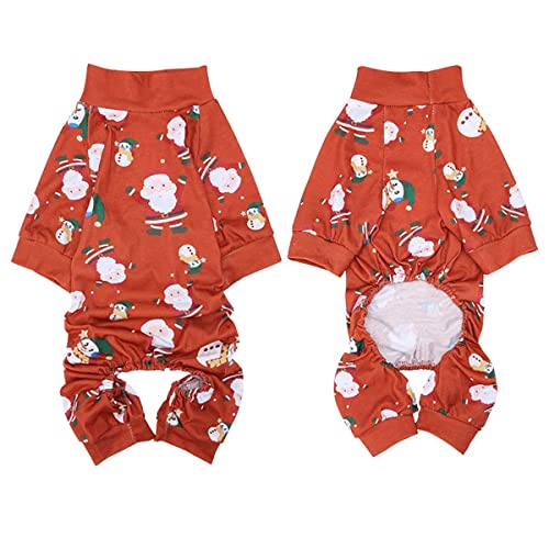 Futmtu Weihnachts-Hunde-Pyjama, weiches Material, dehnbar, Einteiler für Hunde, Weihnachtsgeschenk (L, C) von Futmtu