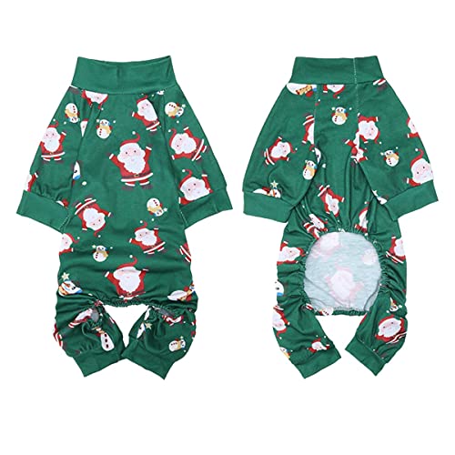 Futmtu Weihnachts-Hunde-Pyjama, weiches Material, dehnbar, Einteiler für Hunde, Weihnachtsgeschenk (L, E) von Futmtu