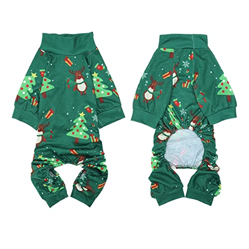 Futmtu Weihnachts-Hunde-Pyjama, weiches Material, dehnbar, Einteiler für Hunde, Weihnachtsgeschenk (M, D) von Futmtu