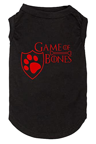Hundebekleidung Game of Bones Funny Printing Cute Doggy Vest Small Medium Large Dog Shirts Puppy Sleeveless Treats (Large, Black-R) von Futmtu