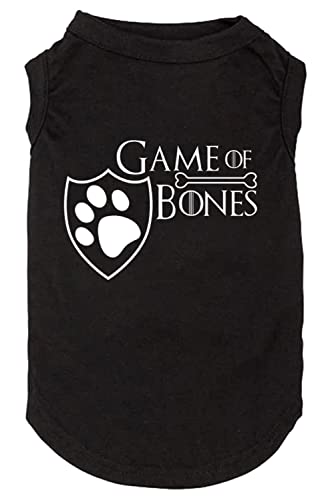 Hundebekleidung Game of Bones Funny Printing Cute Doggy Vest Small Medium Large Dog Shirts Puppy Sleeveless Treats (Large, Black-W) von Futmtu