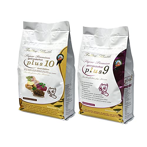 Futter-Shuttle - Sparpaket Katzen Trockenfutter Plus9 & Plus10 Getreidefrei (2x3kg) von Futter Shuttle